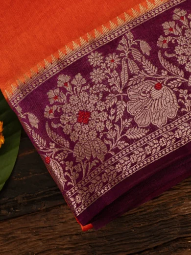 Raw mango orange saree