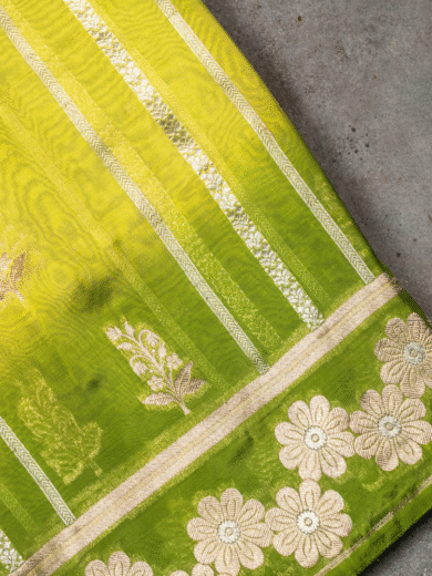 Organsa Banarasi Green