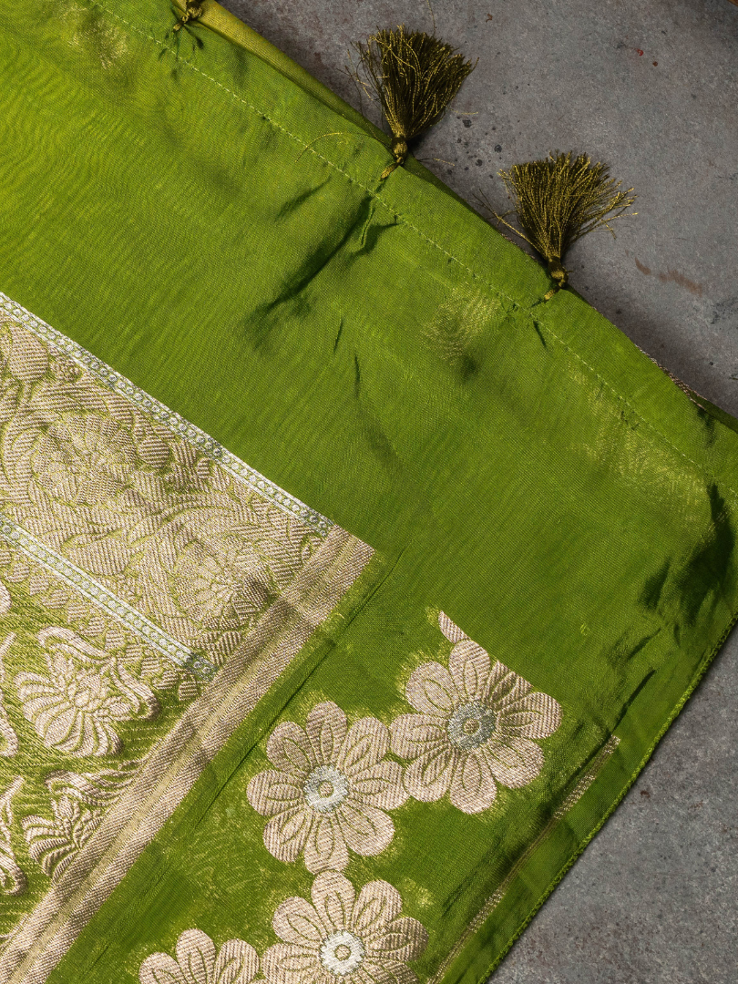 Organsa Banarasi Green