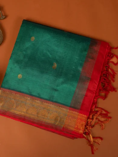 Andhra Dark Green Silk cotton Saree