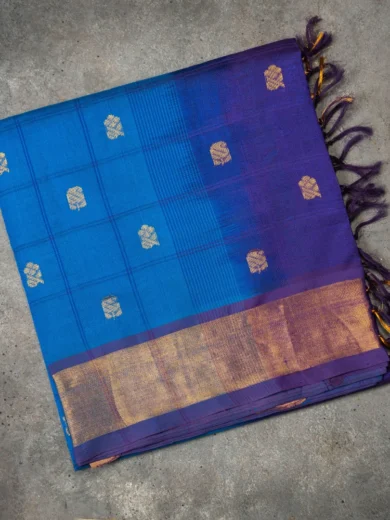 Andhra dark blue silk cotton Saree