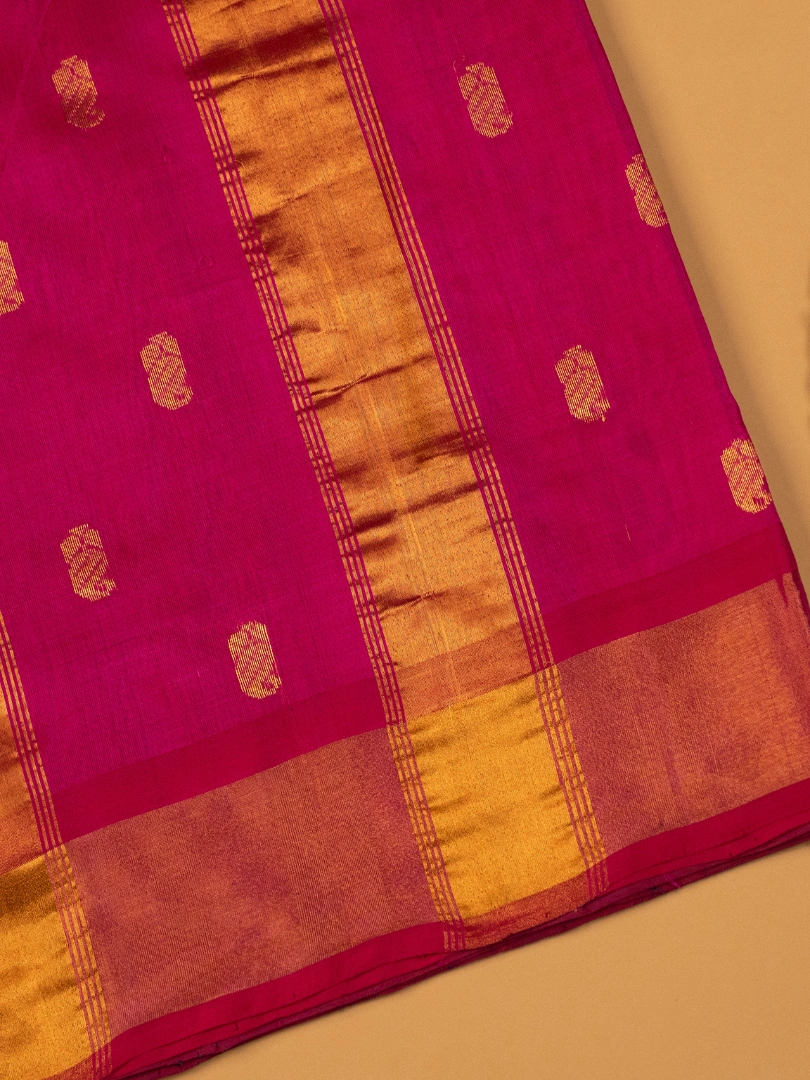 Andhra green & pink silk cotton Saree