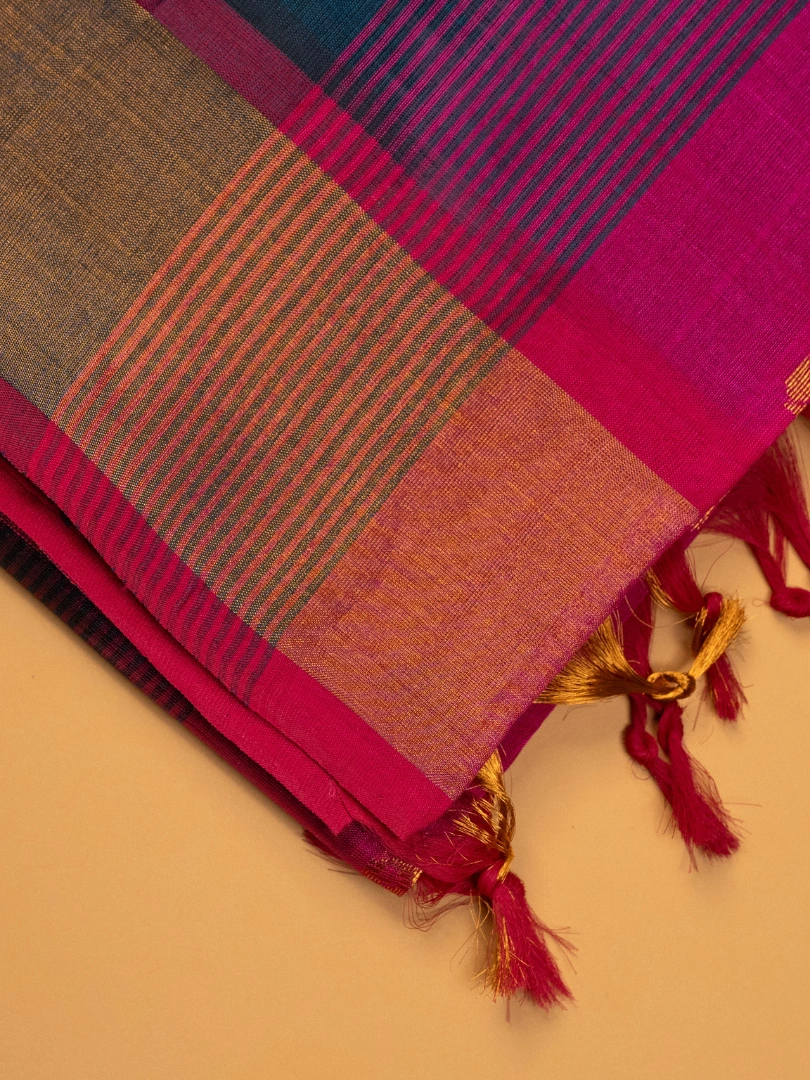 Andhra green & pink silk cotton Saree