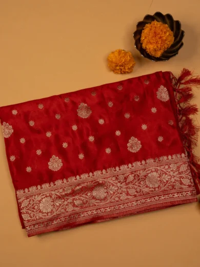 Banarasi art silk sarees red