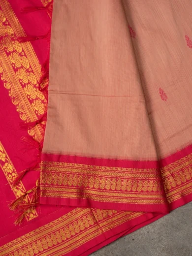 Kalyani silk cotton saree dark pink