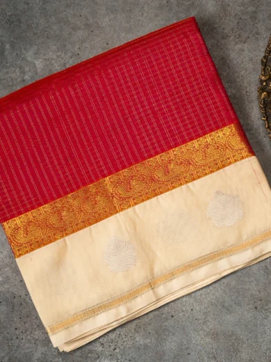 Mangalagiri Half white Red