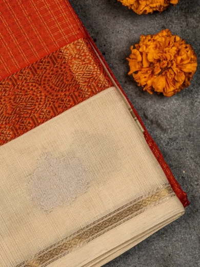 Mangalagiri Half white orange