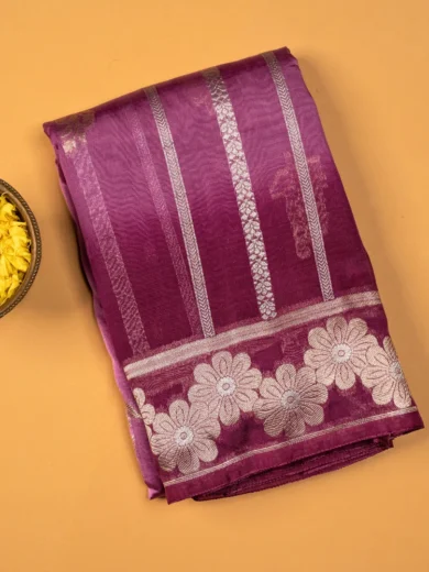 Organsa Banarasi Dark Pink