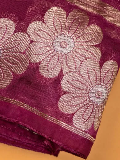 Organsa Banarasi Dark Pink