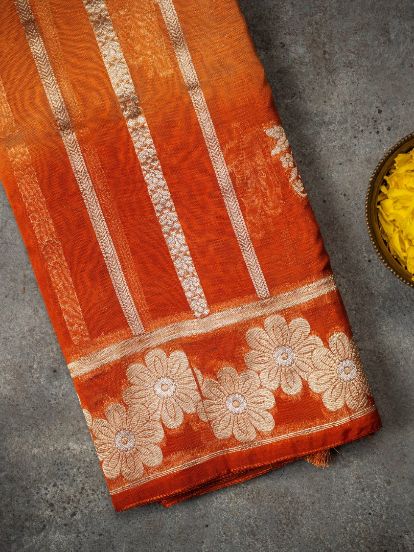 Organsa Banarasi orange