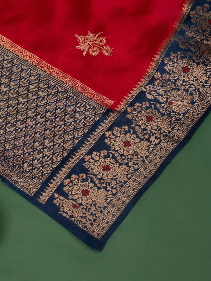 Raw Mango Saree Red & blue