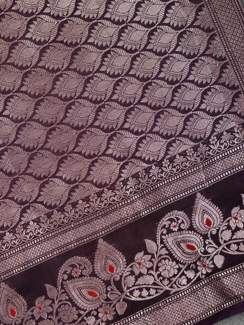 Raw Mango Saree orange & Violet