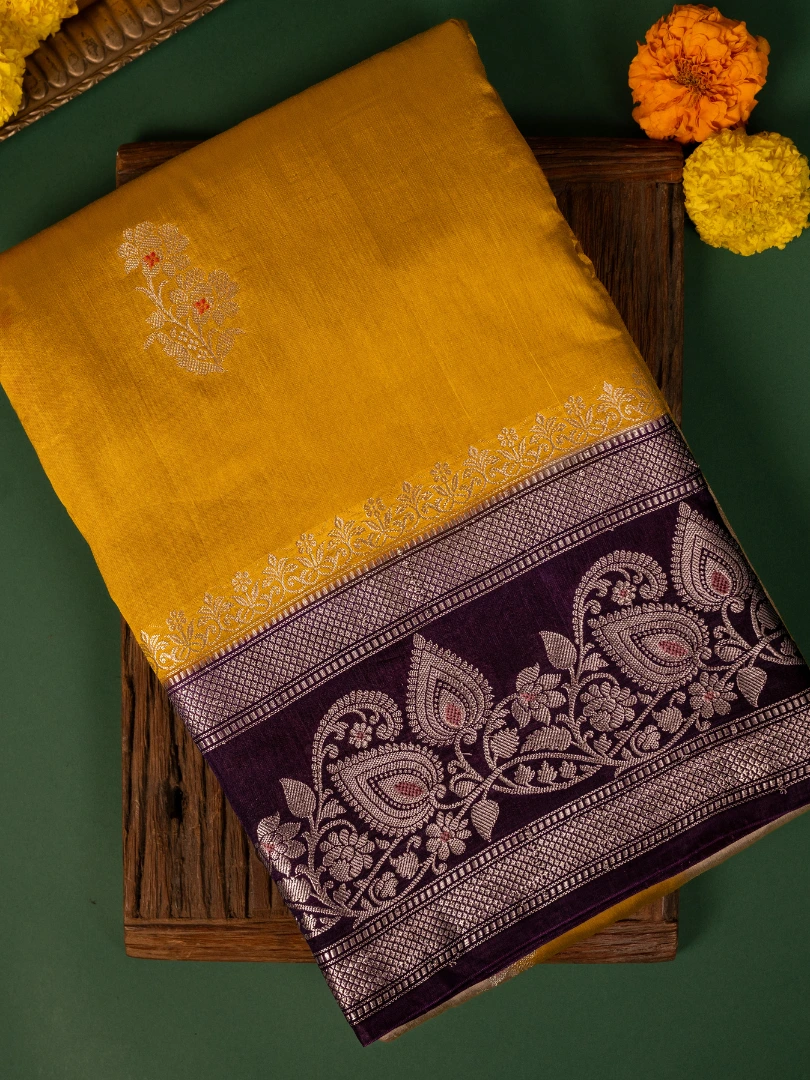 Raw Mango Yellow Saree