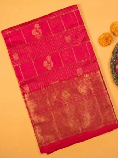 Rich mangalagiri silk sarees full red