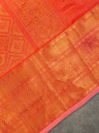 Rich mangalagiri silk sarees orange