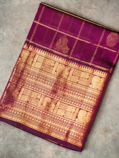 Rich mangalagiri silk sarees violet