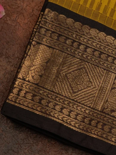 Traditional Mangalagiri Silk sarees Dark yellow