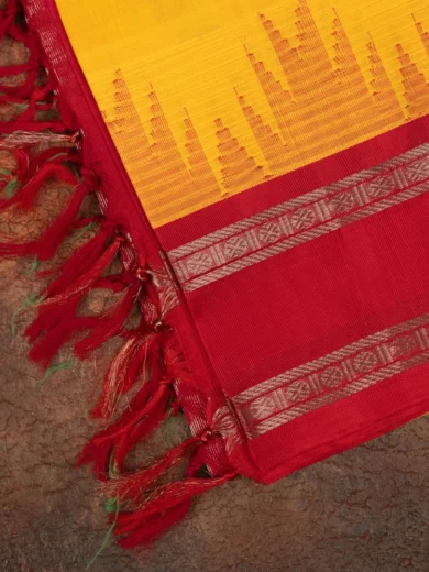Traditional Mangalagiri Silk sarees yellow