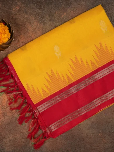 Traditional Mangalagiri Silk sarees yellow