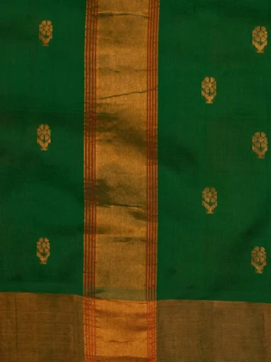 Andhra Dark green Silk Cotton Saree 2