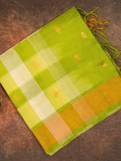 Andhra Light Green Silk Cotton Saree 1