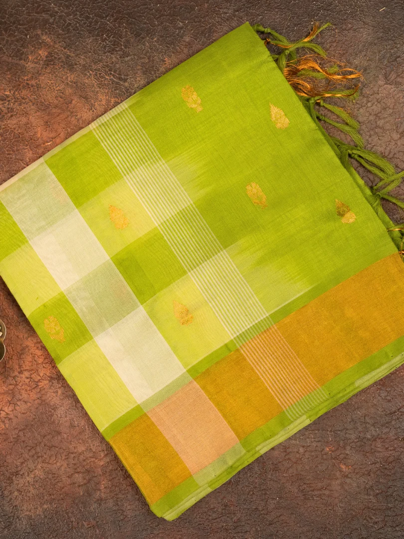 Andhra Light Green Silk Cotton Saree 1