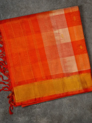 Andhra Orange Silk Cotton Saree 1