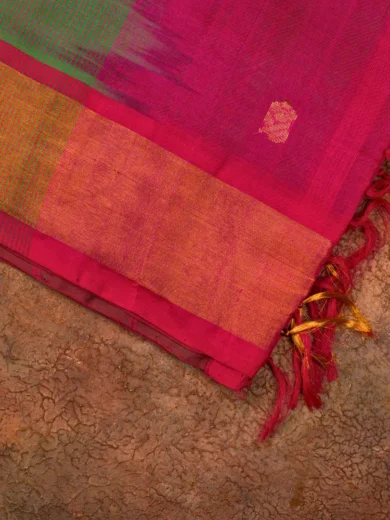 Andhra Pink green Silk Cotton Saree 4
