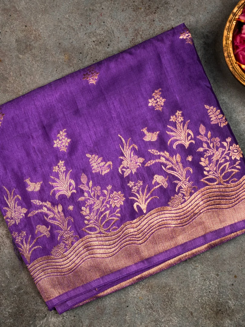 Banarasi Art Silk Saree Purple 1