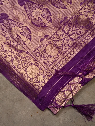 paper Silk Saree Violet 2