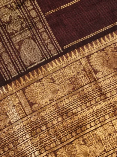 Rich Mangalagiri silk sarees Dark Brown 2