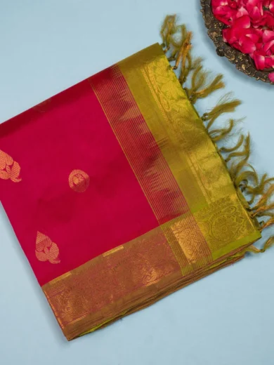 Silk Cotton Red & Yellow 1